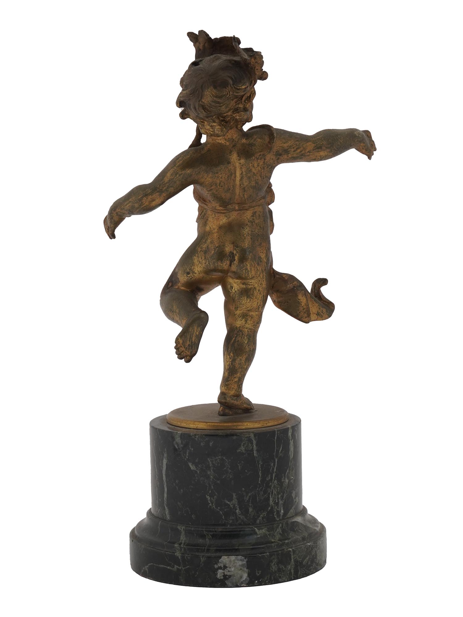 ANTIQUE ITALIAN PATINATED BRASS PUTTO SCULPTURE PIC-4